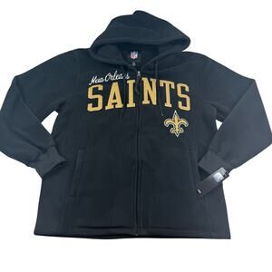 NFL Team New Orleans Saints Embroidered Fleece Full Zip Hooded Jacket Men's L